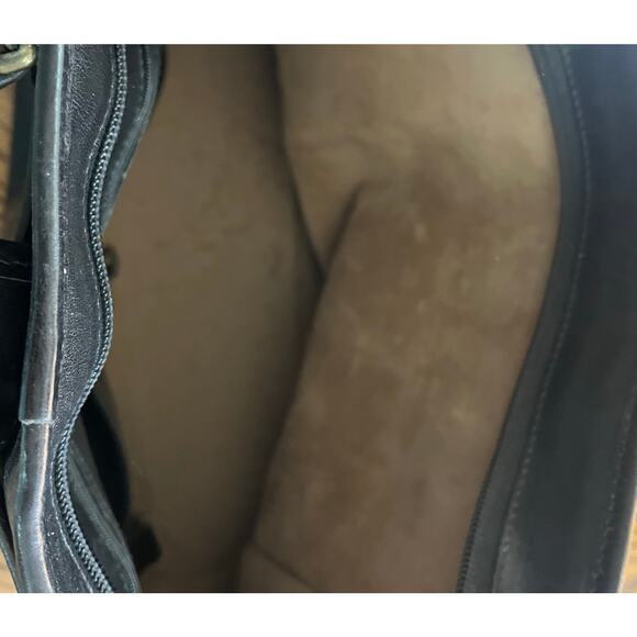 Vintage Brahmin Black Leather Double Handle Brass Hardware Satchel Handbag - Picture 11 of 11